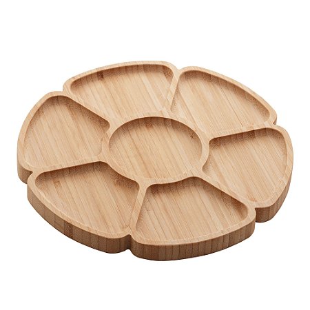 PETISQUEIRA C/7 DIVISÓRIAS DE BAMBU FLOWER 25x25x1,6cm