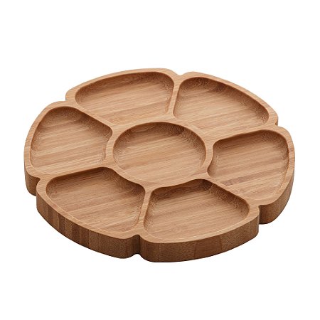 PETISQUEIRA C/7 DIVISÓRIAS DE BAMBU FLOWER 19x19x1,6cm