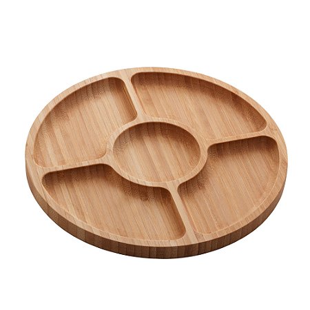 PETISQUEIRA C/5 DIVISÓRIAS DE BAMBU ROUND 25x25x1,6cm
