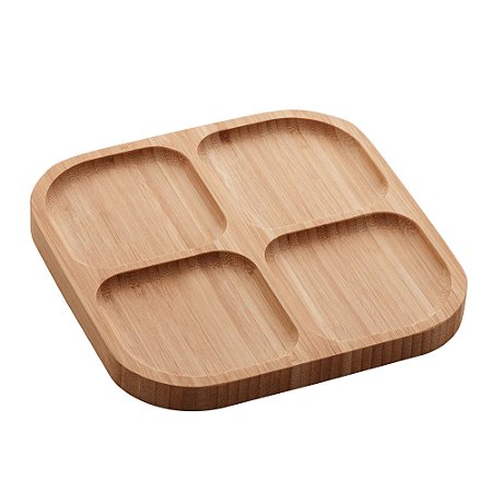PETISQUEIRA C/4 DIVISÓRIAS DE BAMBU SQUARE 20x20x1,6cm