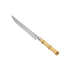 FACA P/PÃO AÇO INOX C/CABO DE PLÁSTICO BAMBU NATURAL 29,4cm