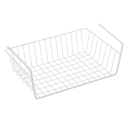 CESTA ORGANIZADORA PRATELEIRA METAL BRANCO 40x25,5x14cm