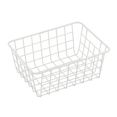 CESTA ORGANIZADORA METAL BRANCO 24x18x10cm