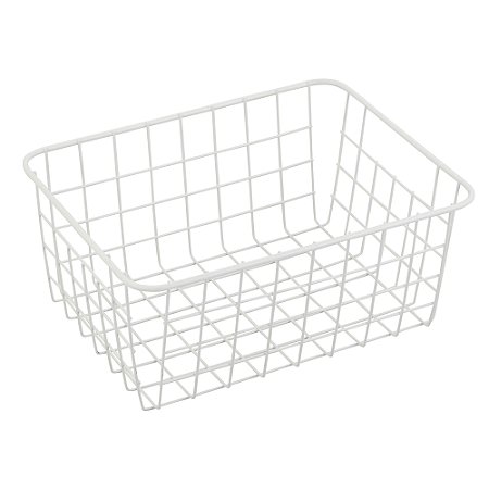 CESTA ORGANIZADORA METAL BRANCO 28x22x12,5cm