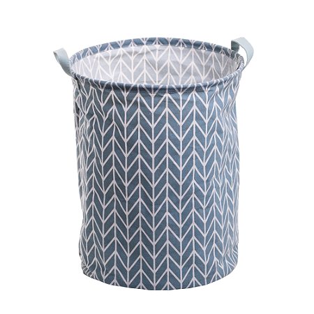 CESTO ORGANIZADOR DE POLIÉSTER REDONDO CHEVRON 35x45cm