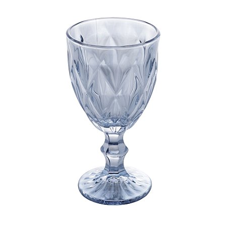 CJ 6 TAÇAS P/ÁGUA VIDRO SODO-CÁLCICO DIAMOND AZUL 325ml