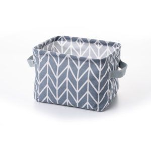 CESTO ORGANIZADOR DE POLIÉSTER RETANGULAR CHEVRON 20x16x14cm