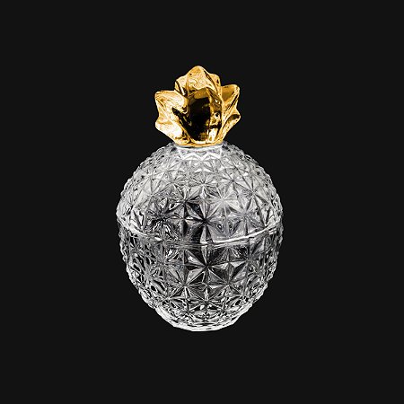 POTICHE DECORATIVO CRISTAL CHUMBO PINEAPPLE 10,5x15,5cm