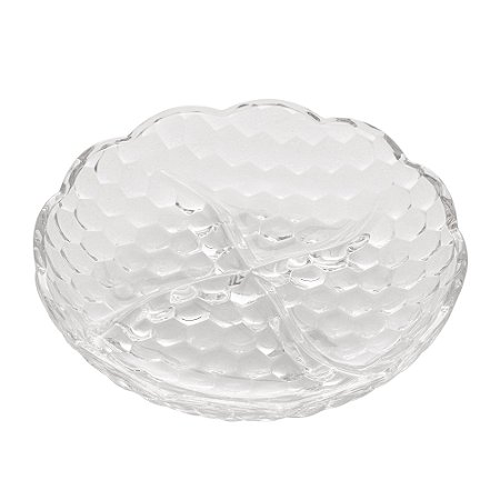 PETISQUEIRA C/4 DIVISÓRIAS CRISTAL DE CHUMBO BUBBLE 18,5x4cm