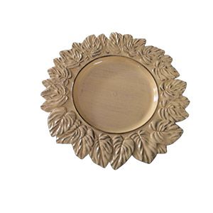 SOUSPLAT PATINADO DE PLÁSTICO GARDEN LEAF BEGE 35cm