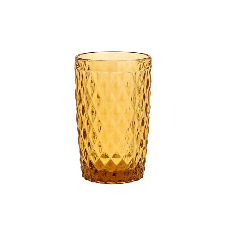 CJ 6 COPOS ALTOS VIDRO SODO-CÁLCICO BICO ABACAXI AMBAR 330ml