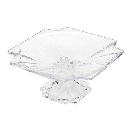CENTRO MESA DECORATIVO C/PÉ CRISTAL METROPOLITAN 28x13,5cm