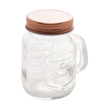 POTE DE VIDRO BOROSSILICATO ROSÉ GOLD 130ml