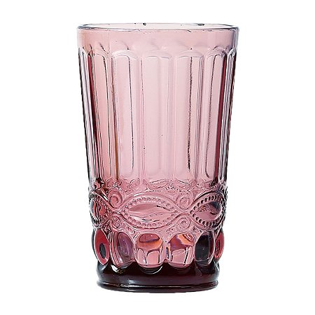 CJ 6 COPOS ALTOS DE VIDRO SODO-CÁLCICO LIBÉLULA LILÁS 330ml