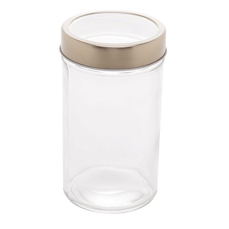 POTE VIDRO BOROSILICATO C/TAMPA ACRÍLICO DOURADA 500ml