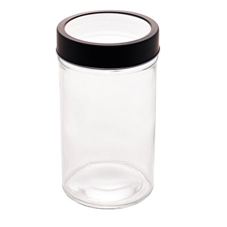 POTE VIDRO BOROSILICATO C/TAMPA DE ACRÍLICO PRETA 500ml
