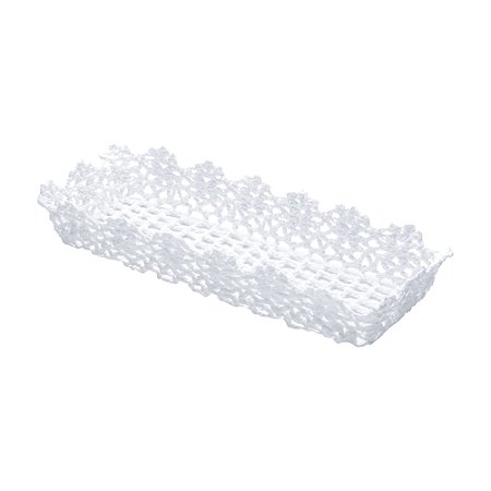 CESTA DE PLÁSTICO CROCHÊ BRANCA 30x12x6cm