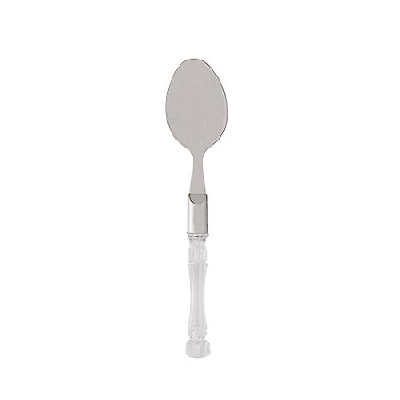CJ 6 COLHERES P/MESA AÇO INOX C/CABO PLÁSTICO BAMBU 18,5cm