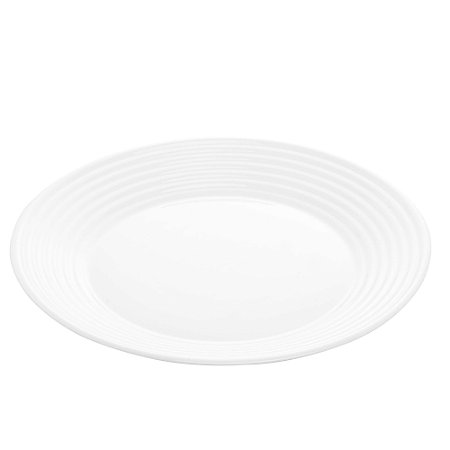 PRATO RASO VIDRO SODO-CÁLCICO TEMPERADO HARENA BRANCO 27cm