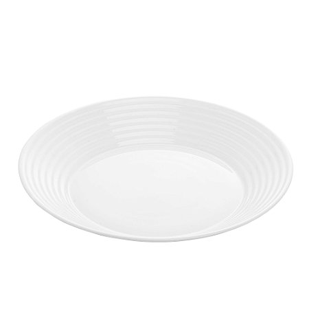PRATO FUNDO VIDRO SODO-CÁLCICO TEMPERADO HARENA BRANCO 23cm