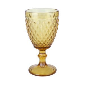 CJ 6 TAÇAS P/ÁGUA DE VIDRO BICO DE ABACAXI ÂMBAR 260ml