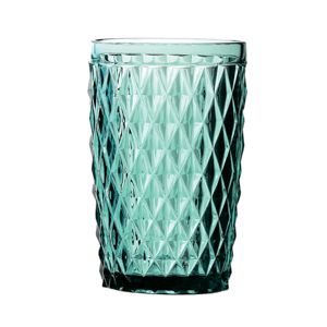 CJ 6 COPOS ALTOS DE VIDRO BICO DE ABACAXI AZUL TIFFANY 330ml