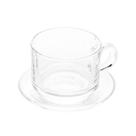 CJ 6 XÍCARAS P/CHÁ C/PIRES DE VIDRO SODO-CÁLCICO LOTUS 185ml