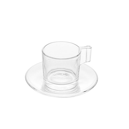 CJ 6 XÍCARAS P/CAFÉ C/PIRES DE VIDRO SODO-CÁLCICO LOTUS 90ml
