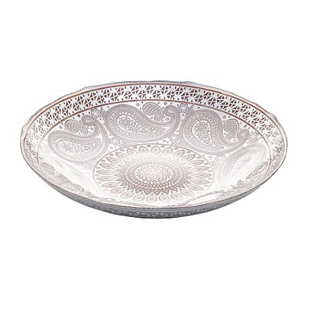 CENTRO MESA DECORATIVO VIDRO SODO-CÁLCICO PAISLEY 41x7,5cm