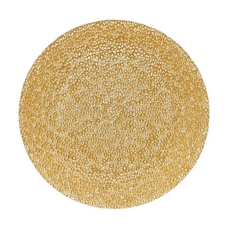 SOUSPLAT DE VIDRO COUPE GLAMOUR DOURADO 33cm