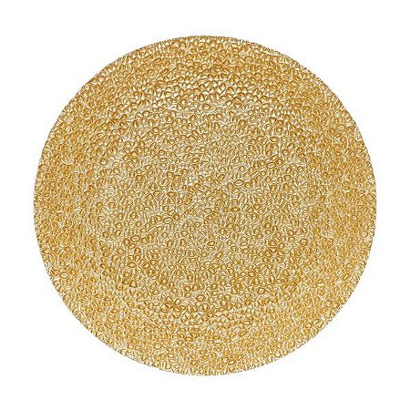 SOUSPLAT DE VIDRO GLAMOUR DOURADO 33cm