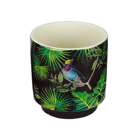 VASO DECORATIVO CERÂMICA TROPICAL 12x13cm