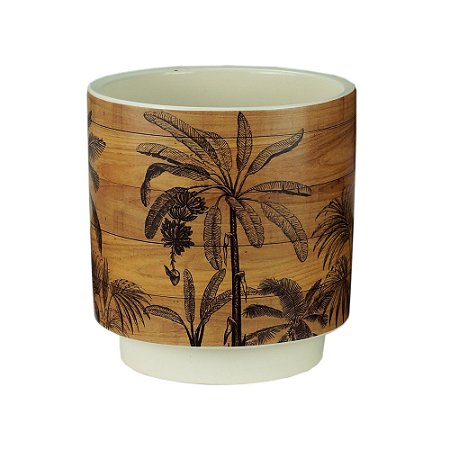 VASO DECORATIVO CERÂMICA TROPICAL 12x13cm