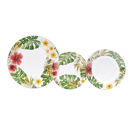 BAIXELA 18 PRATOS DE PORCELANA SUPER WHITE AMAZON