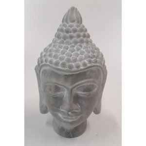 DECORAÇÃO DE CONCRETO BUDDHA CABEÇA CINZA 9,5x9,5x16,5cm