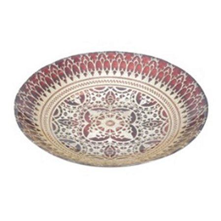CENTRO DE MESA DE VIDRO LUCA VERMELHO 33x9cm