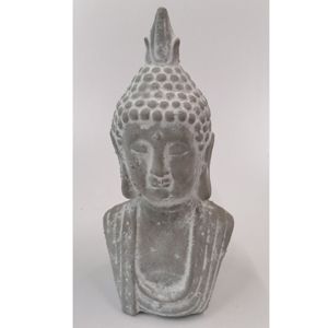 DECORAÇÃO DE CONCRETO BUDDHA CORPO CINZA 10,5x8,5x20cm