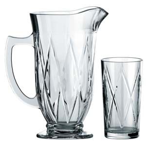CJ 1 JARRA 1l E 6 COPOS 270ml VIDRO TRIANGLE