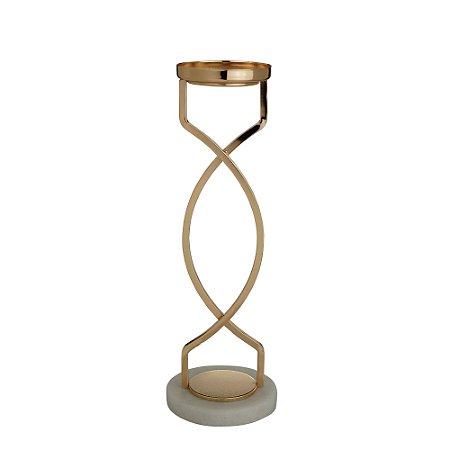CASTIÇAL METAL DOURADO 10x30cm