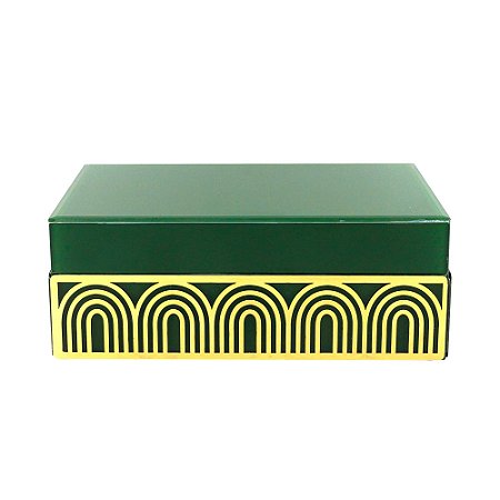 CAIXA DECORATIVA VERDE 26x18x10cm