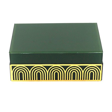 CAIXA DECORATIVA VERDE 20x14x18cm