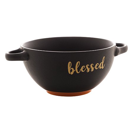 CONSUME CERÂMICA BLESSED PRETO MATT/LARANJA 12x7cm