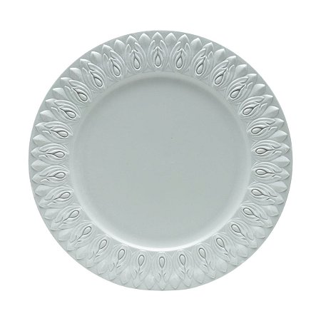 CJ 6 SOUSPLATS DE PLÁSTICO PÉTALAS CINZA 36cm
