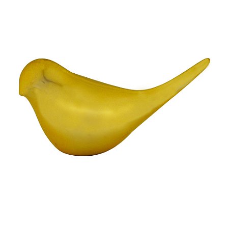 PÁSSARO DECORATIVO PORCELANA DOURADO 15x7x8cm
