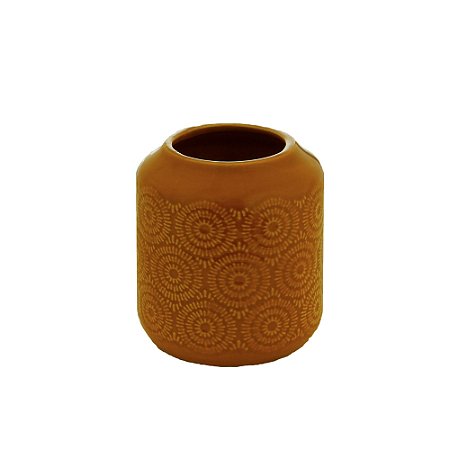 VASO DECORATIVO PORCELANA MOSTARDA 10x11cm