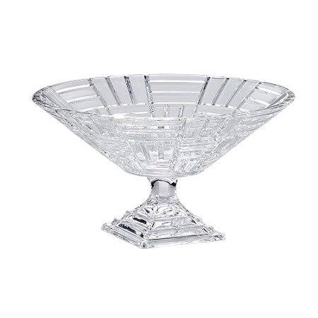 CENTRO DE MESA DECORATIVO C/PÉ DE CRISTAL RITZ 34,5x19,4cm