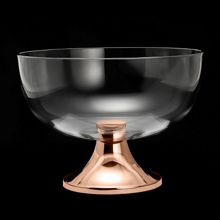 CENTRO DE MESA C/PÉ DE AÇO ROSÉ RIALTO 30X22CM