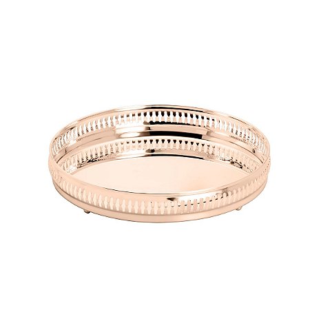 BANDEJA ROSÉ C/ESPELHO GALLERY 30cm