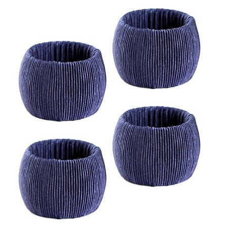 JG 4 ANEIS COTTON GUARDANAPO PLASTICO ALGODAO 5X5CM AZUL
