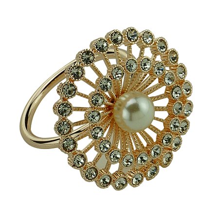 CJ 4 ANÉIS P/GUARDANAPOS ZINCO BOTÃO ROSÉ GOLD 5x5cm